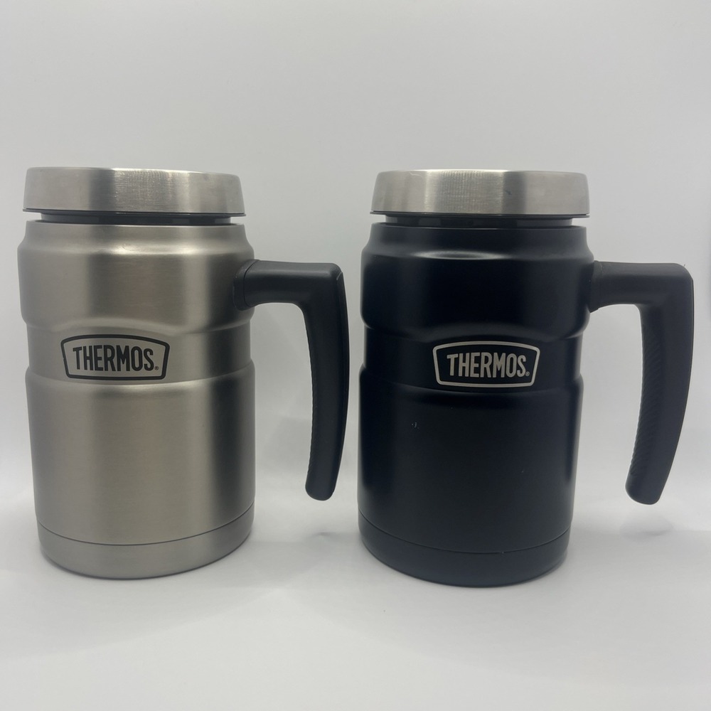 2 Thermos 16 oz. Stainless King Vacuum Insulated Stainless Steel Coffee Mugs